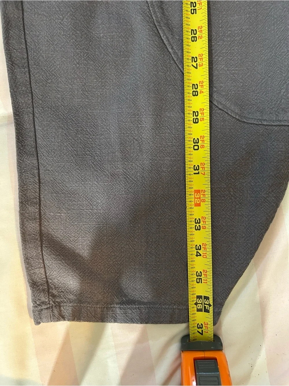 XIMIO Linen Blend Barrel Pants Charcoal Lagenlook Lantern Leg Boho Pull On Sz L